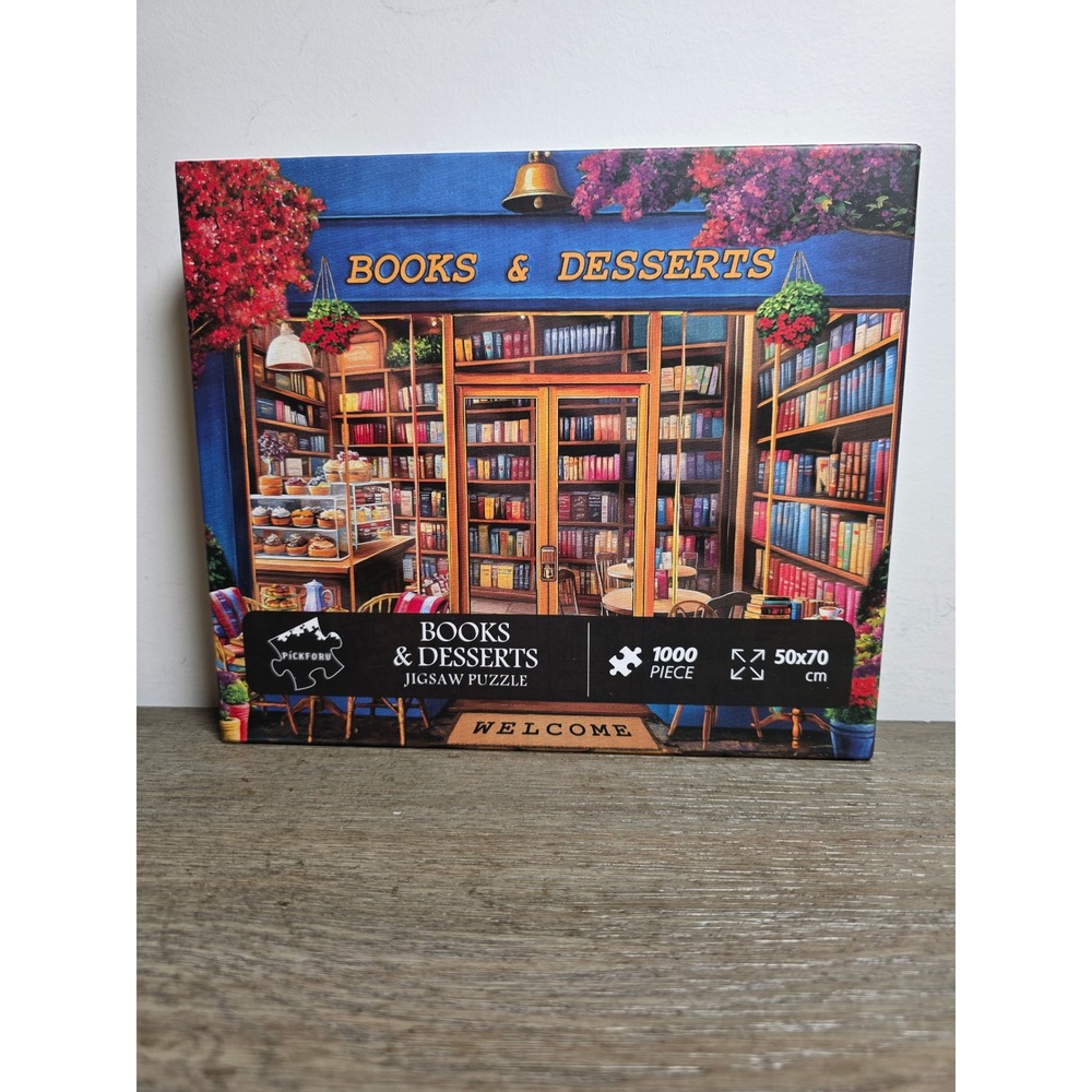 Books & Desserts - 1000 Piece Jigsaw Puzzle by Pickforu